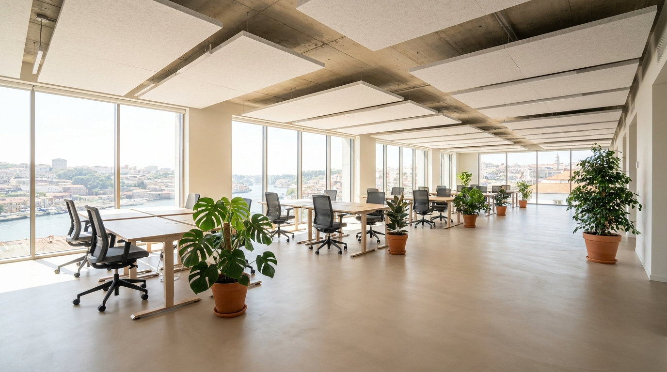 Microcimento em escritório Porto