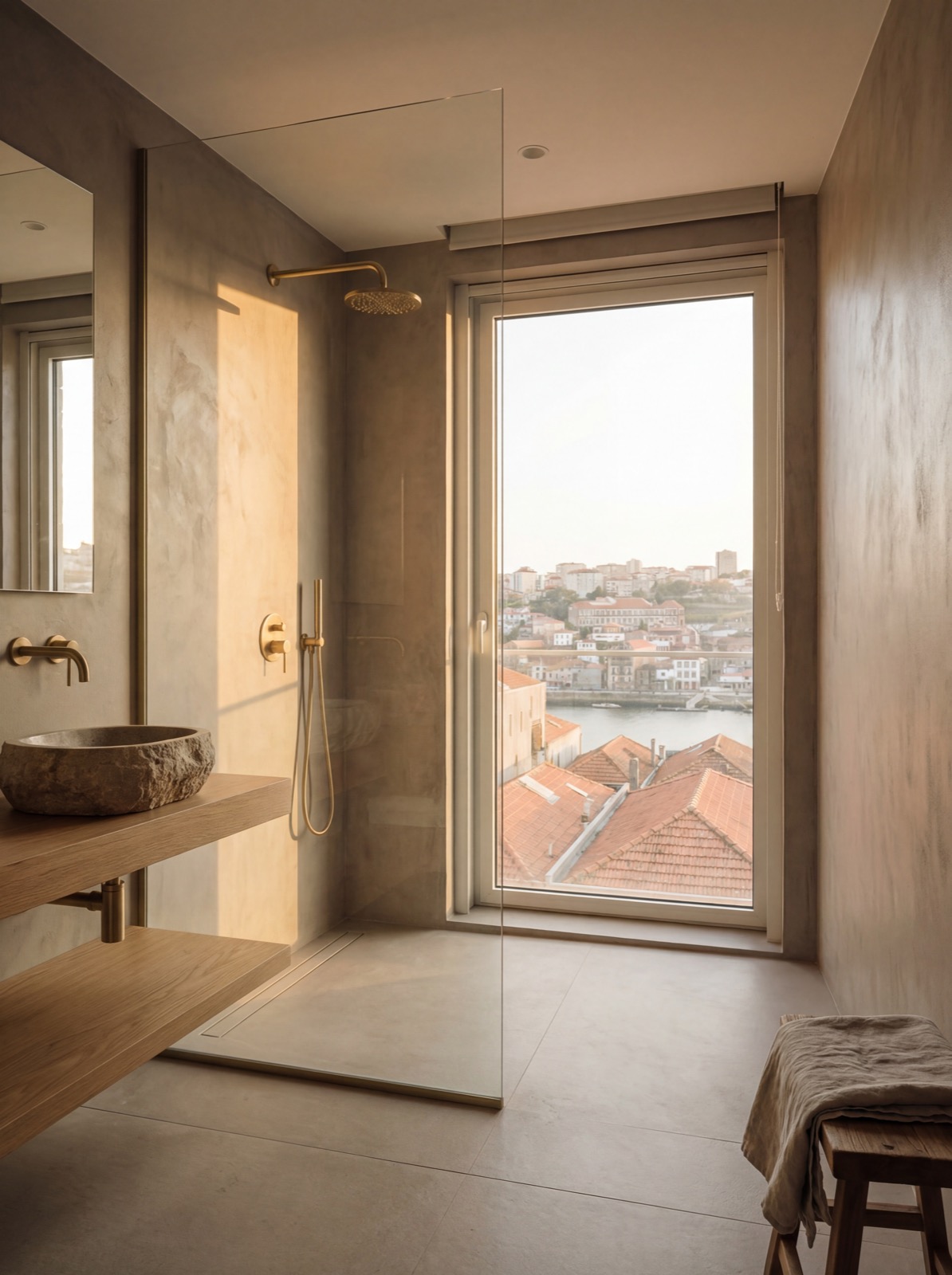 Salle de bain parentale rénovée à Porto