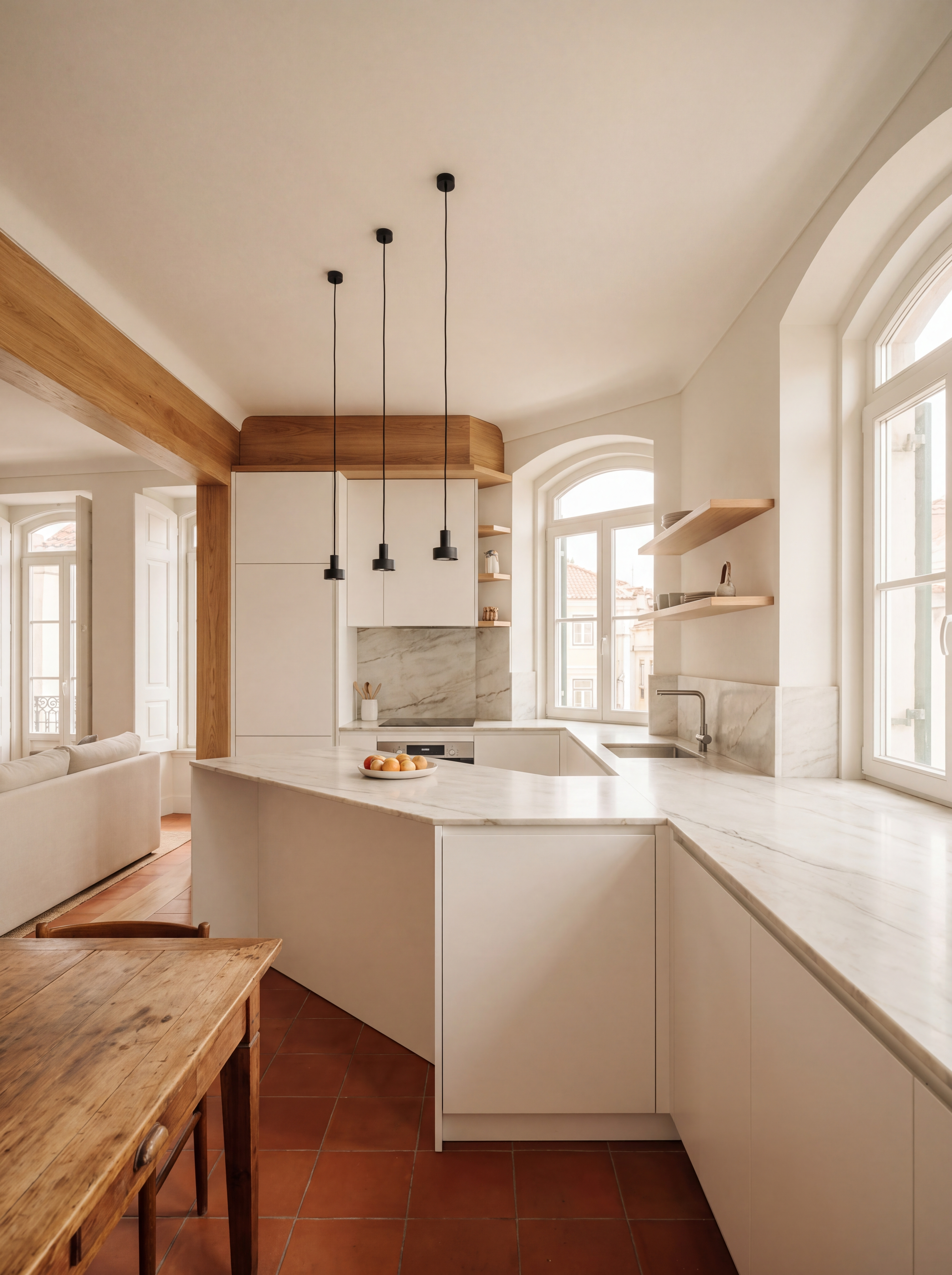 Remodelação de cozinha moderna para primeira casa em Vila Nova de Gaia